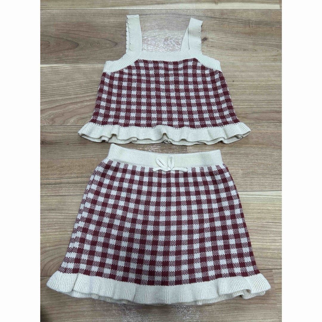 petit main(プティマイン)のプティマイン　セットアップ キッズ/ベビー/マタニティのキッズ服女の子用(90cm~)(ニット)の商品写真