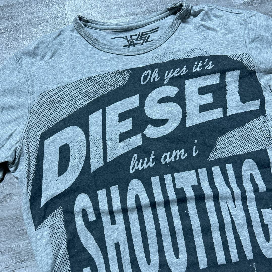 DIESEL(ディーゼル)のY2K DIESEL ディーゼル ロゴ ダメージ加工Tシャツ グレー S メンズのトップス(Tシャツ/カットソー(半袖/袖なし))の商品写真