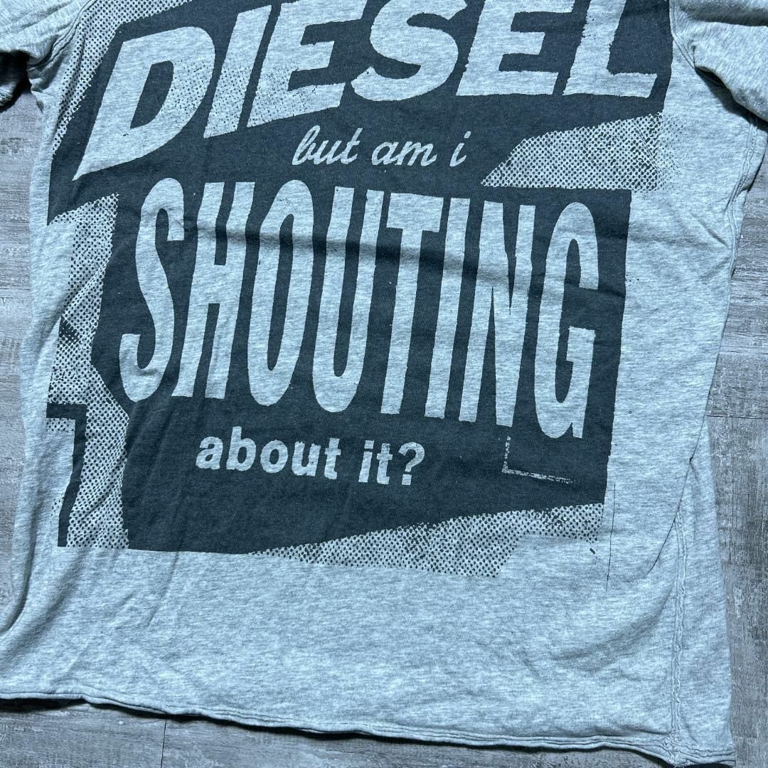 DIESEL(ディーゼル)のY2K DIESEL ディーゼル ロゴ ダメージ加工Tシャツ グレー S メンズのトップス(Tシャツ/カットソー(半袖/袖なし))の商品写真