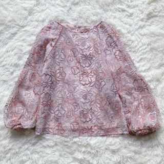 リリーブラウン(Lily Brown)のLily Brown シアー 花柄刺繍 ブラウス ボリューム袖  F(シャツ/ブラウス(長袖/七分))