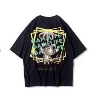 【早い者勝ち！】オーバーサイズTシャツ　スケボー　黒　半袖　ストリート系