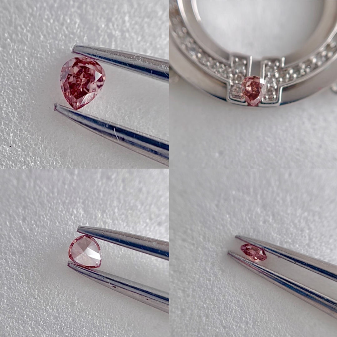 0.049ct SI-1 天然ピンクダイヤモンド FANCY DEEP PINK レディースのアクセサリー(その他)の商品写真