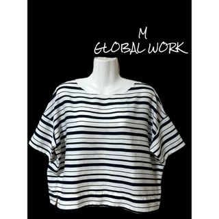 【GLOBAL WORK】 半袖ボーダー柄トップス/M