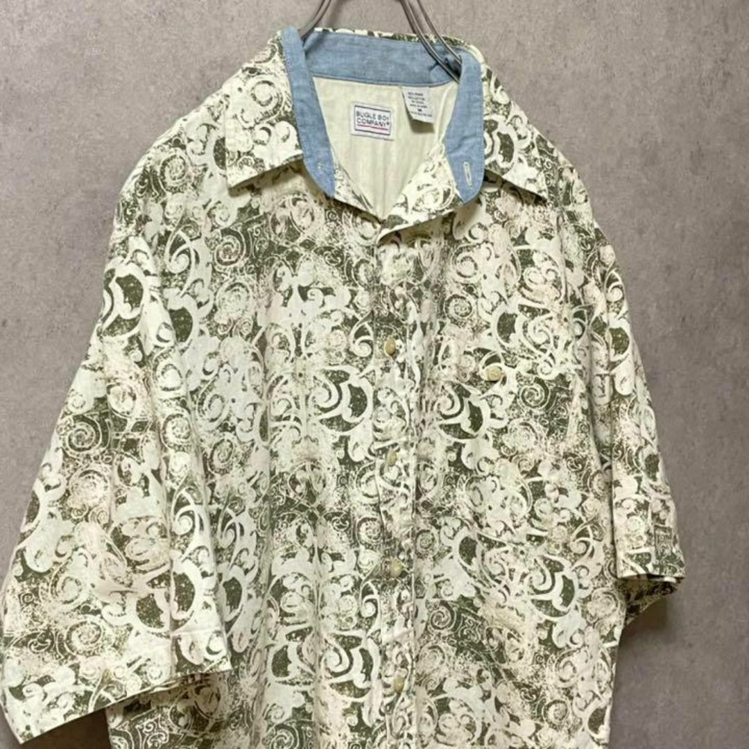 119 アロハシャツ　総柄　半袖　オープンカラー　オーバーサイズ　麻　コットン メンズのトップス(Tシャツ/カットソー(半袖/袖なし))の商品写真
