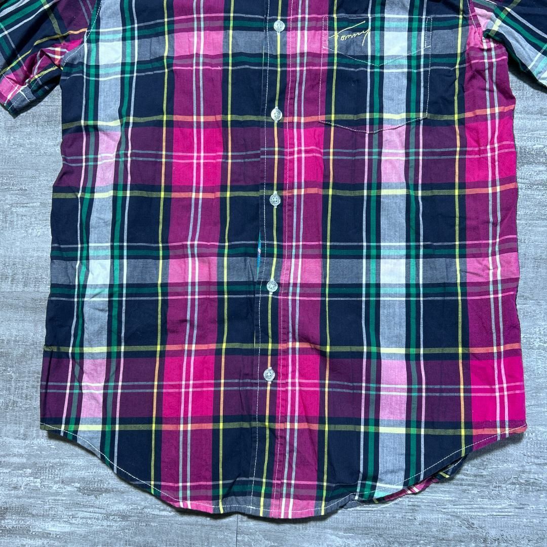TOMMY(トミー)のTOMMY トミー マドラスチェックシャツ 半袖シャツ M コットン 綿 メンズのトップス(Tシャツ/カットソー(半袖/袖なし))の商品写真