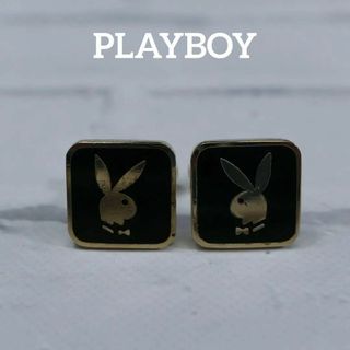 プレイボーイ(PLAYBOY)の【匿名配送】プレイボーイ カフス ゴールド ロゴ 黒(カフリンクス)