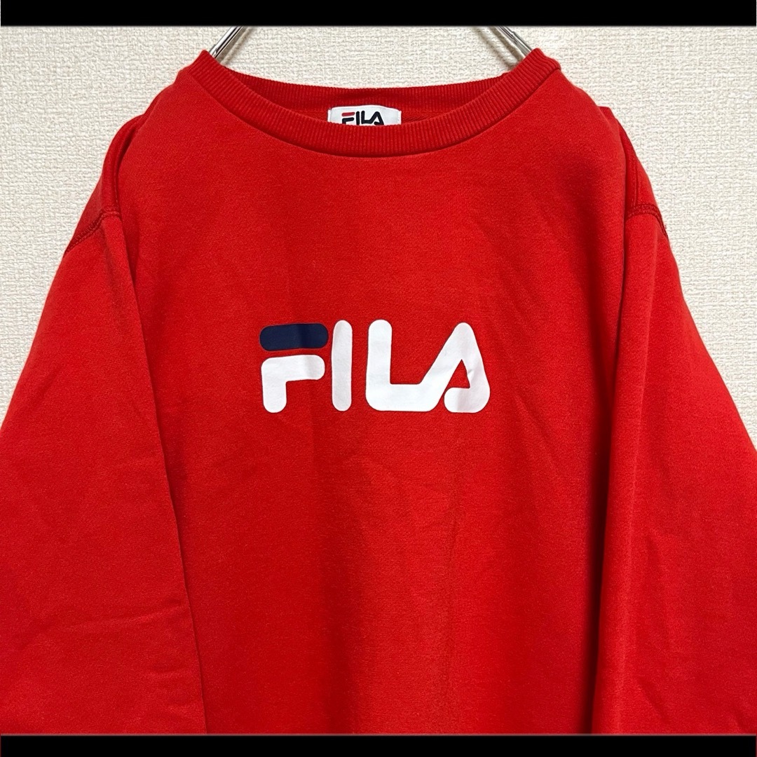 FILA(フィラ)のFILA フィラ スウェット トレーナー 赤 でかロゴ メンズのトップス(スウェット)の商品写真