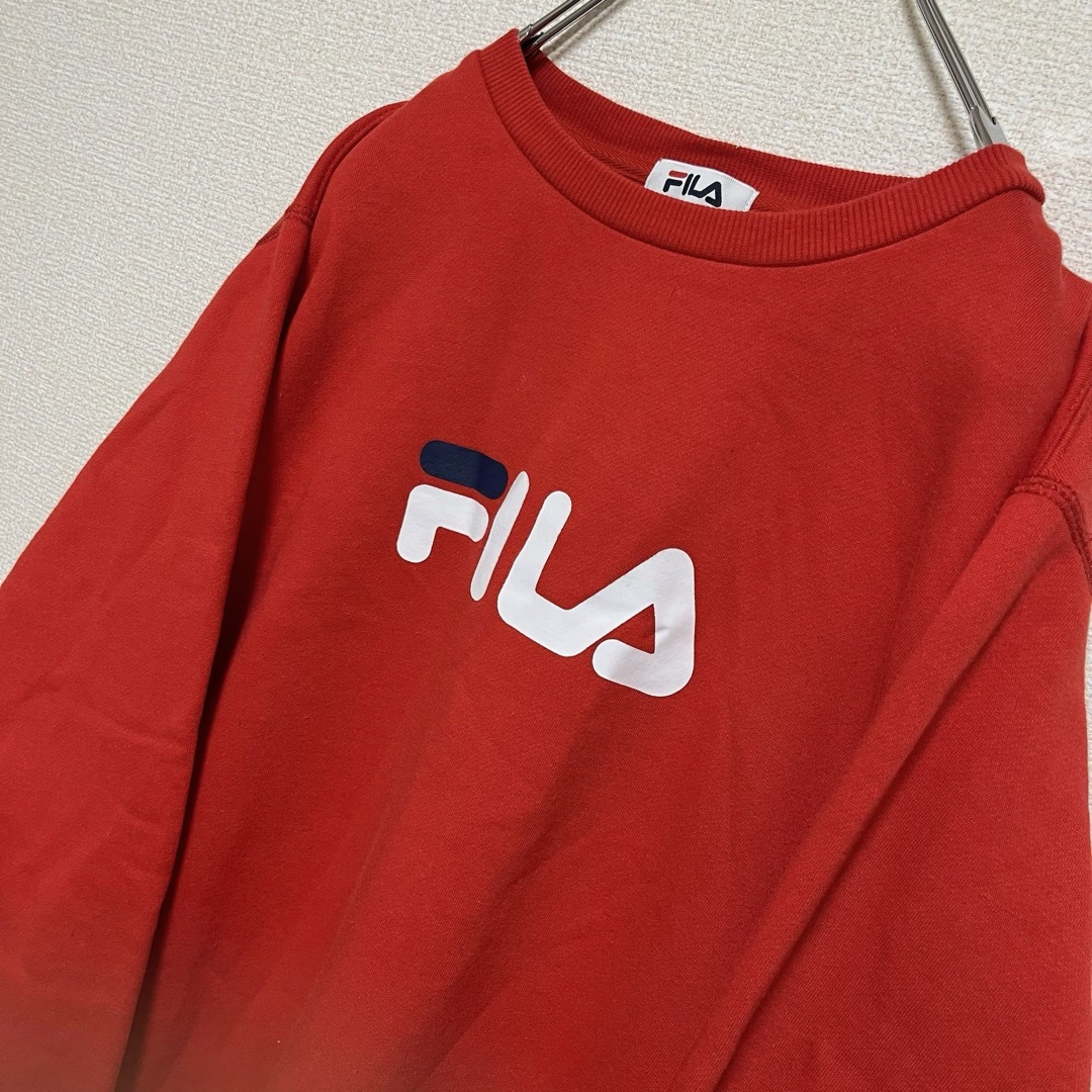 FILA(フィラ)のFILA フィラ スウェット トレーナー 赤 でかロゴ メンズのトップス(スウェット)の商品写真