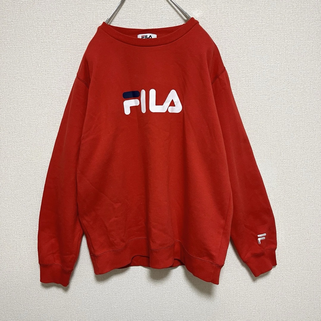 FILA(フィラ)のFILA フィラ スウェット トレーナー 赤 でかロゴ メンズのトップス(スウェット)の商品写真