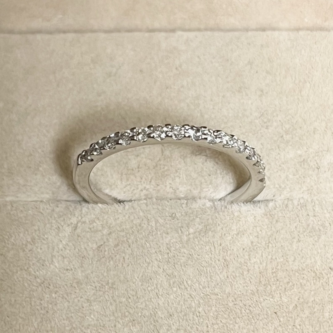 k18WG ダイヤ ハーフエタニティ リング レディースのアクセサリー(リング(指輪))の商品写真
