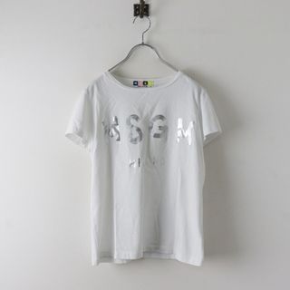 エムエスジーエム MSGM 箔ロゴプリント 半袖 Tシャツ S/ホワイト 白 トップス TEE【2400013820851】(Tシャツ(半袖/袖なし))