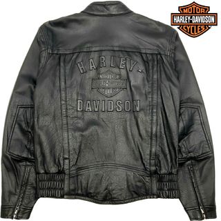 ハーレーダビッドソン(Harley Davidson)の特大立体ロゴ◆HARLEY DAVIDSON◆日本L位レザーライダース 784M(ライダースジャケット)