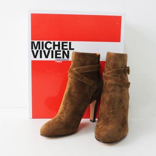 未使用 ドゥーズィエムクラス扱 MICHEL VIVIEN ミッシェル ヴィヴィアンスエード ベルテッド ブーティ 37/キャメル【2400013817615】