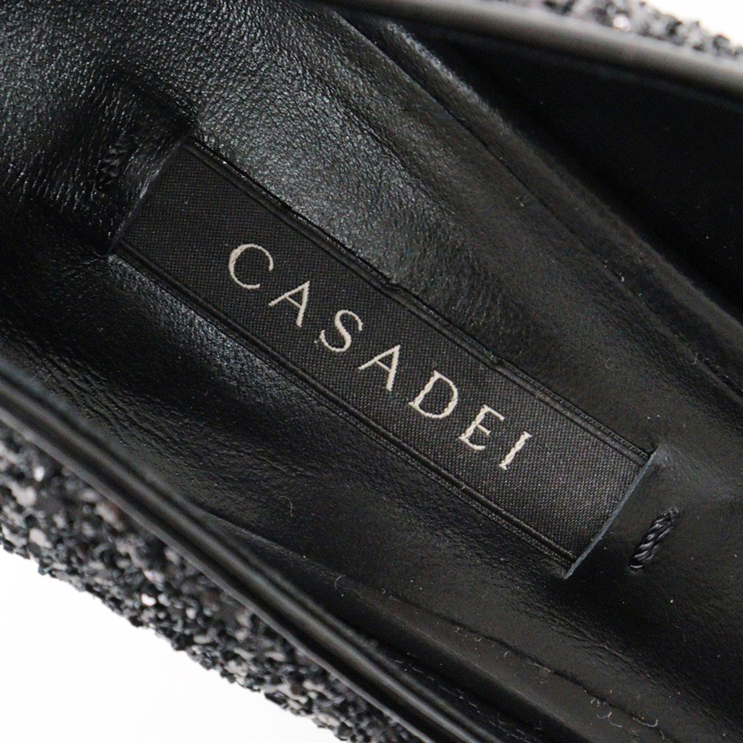 DEUXIEME CLASSE(ドゥーズィエムクラス)の未使用 ドゥーズィエムクラス Deuxieme Classe CASADEI カサディ グリッター パンプス 5.5/ブラック【2400013817622】 レディースの靴/シューズ(ハイヒール/パンプス)の商品写真