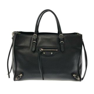 バレンシアガ(Balenciaga)のBALENCIAGA(バレンシアガ) トートバッグ ペーパーA6 370926 黒×イエロー レザー(トートバッグ)