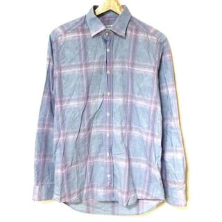 エトロ(ETRO)のETRO(エトロ) 長袖シャツ サイズ39 メンズ - ライトブルー×ピンク×マルチ チェック柄/ペイズリー柄(シャツ)