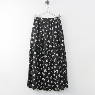 2020AW マイカアンドディール MICA & DEAL flower print skirt﻿ フラワープリントスカート /ブラック ボトムス フレア 【2400013811385】(ロングスカート)