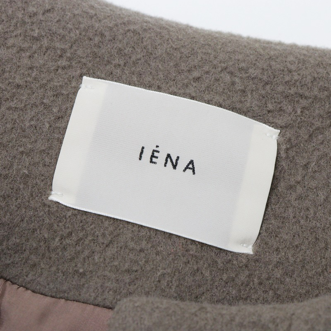 IENA(イエナ)の定価4.9万 イエナ IENA ラムウールノーカラーロングコート 36/ブラウン 羽織り アウター 長袖 比翼ボタン カラーレス 【2400013811439】 レディースのジャケット/アウター(その他)の商品写真