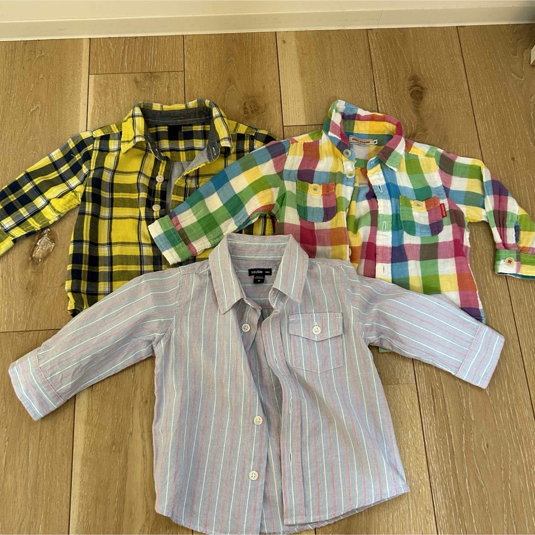 babyGAP(ベビーギャップ)の９着セット　男の子　80サイズ　シャツ　アウター　ダウン　ロンパース キッズ/ベビー/マタニティのベビー服(~85cm)(シャツ/カットソー)の商品写真