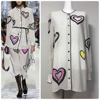 クリスチャンディオール(Christian Dior)の【ご専用】クリスチャンディオール ハート柄×ドット柄 シルクチュニック ブラウス(シャツ/ブラウス(長袖/七分))