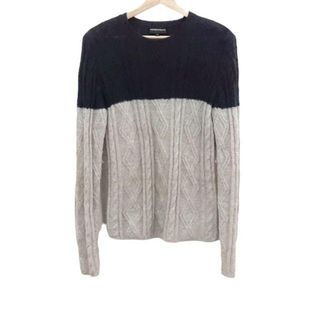 EMPORIOARMANI(エンポリオアルマーニ) 長袖セーター サイズ44 S メンズ美品  - ダークネイビー×ベージュ クルーネック