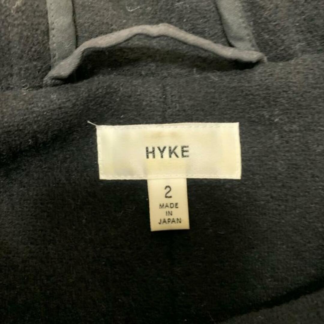 HYKE(ハイク)のHYKE(ハイク) ダッフルコート サイズ2 M レディース - 黒 長袖/秋/冬 レディースのジャケット/アウター(ダッフルコート)の商品写真