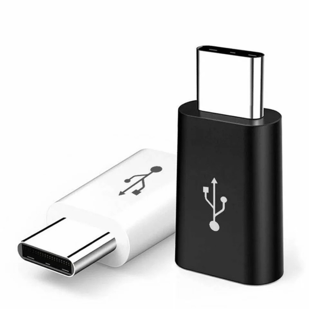 変換アダプタ USB-C MicroUSB to Type-C 5個 黒 SP スマホ/家電/カメラのスマホアクセサリー(その他)の商品写真