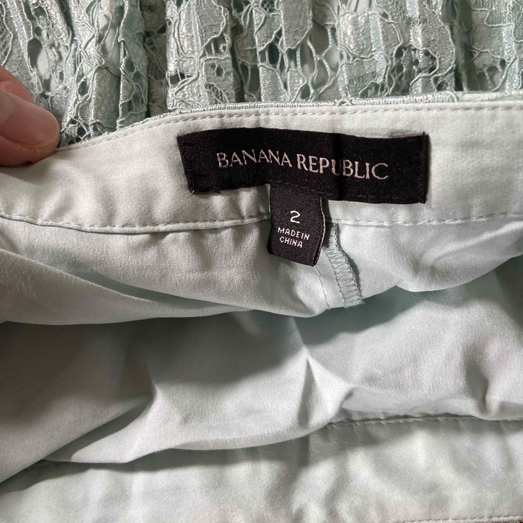 Banana Republic(バナナリパブリック)のBANANA REPUBLIC プリーツ　ロングスカート　レース レディースのスカート(ひざ丈スカート)の商品写真