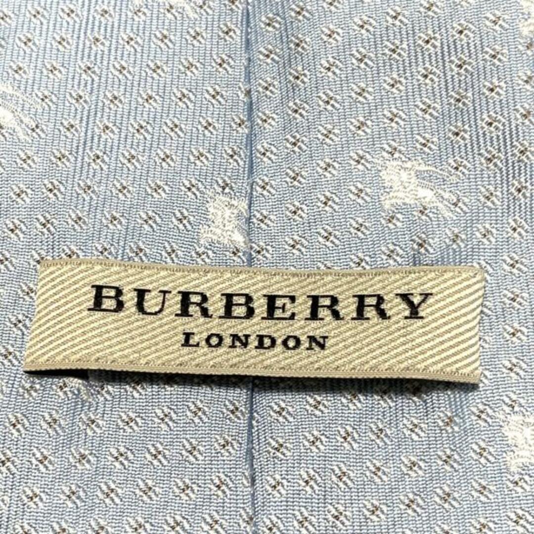 Burberry LONDON(バーバリーロンドン) ネクタイ メンズ - ライトブルー×白×ライトブラウン メンズのファッション小物(ネクタイ)の商品写真