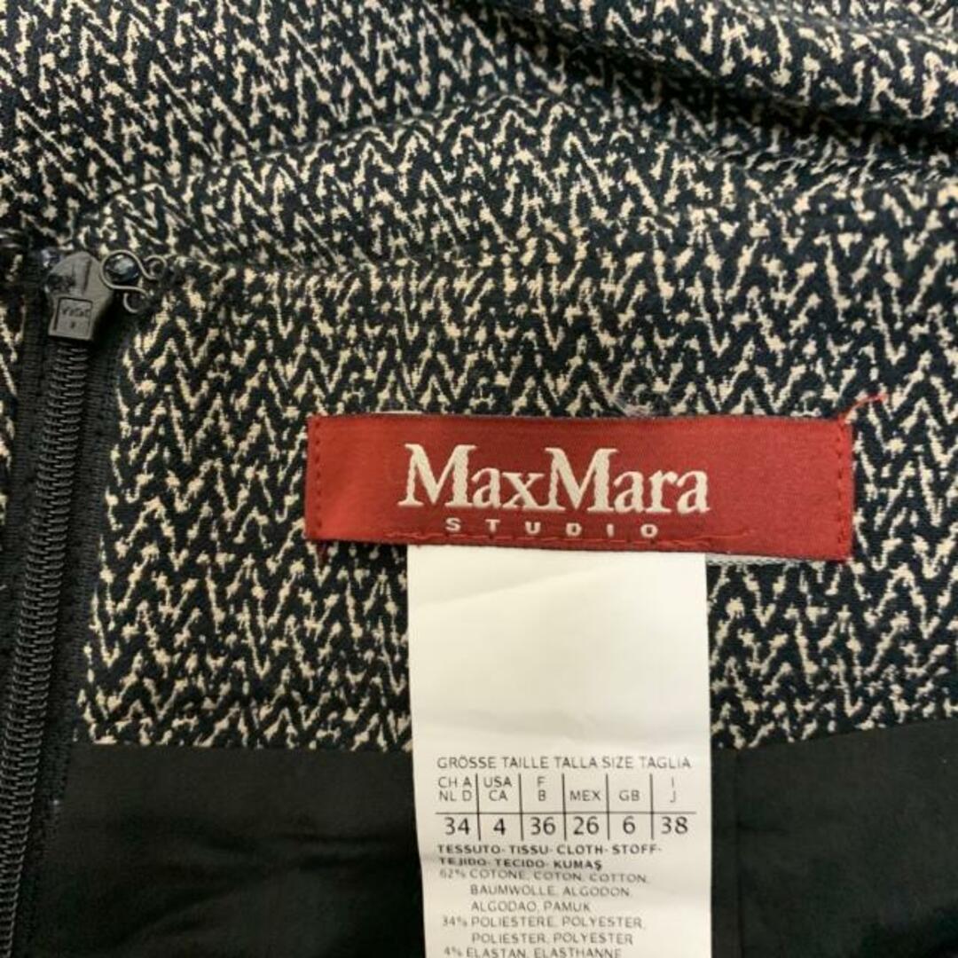 Max Mara STUDIO(マックスマーラスタジオ) スカート サイズ38 M レディース美品  - 黒×ベージュ ひざ丈 レディースのスカート(その他)の商品写真