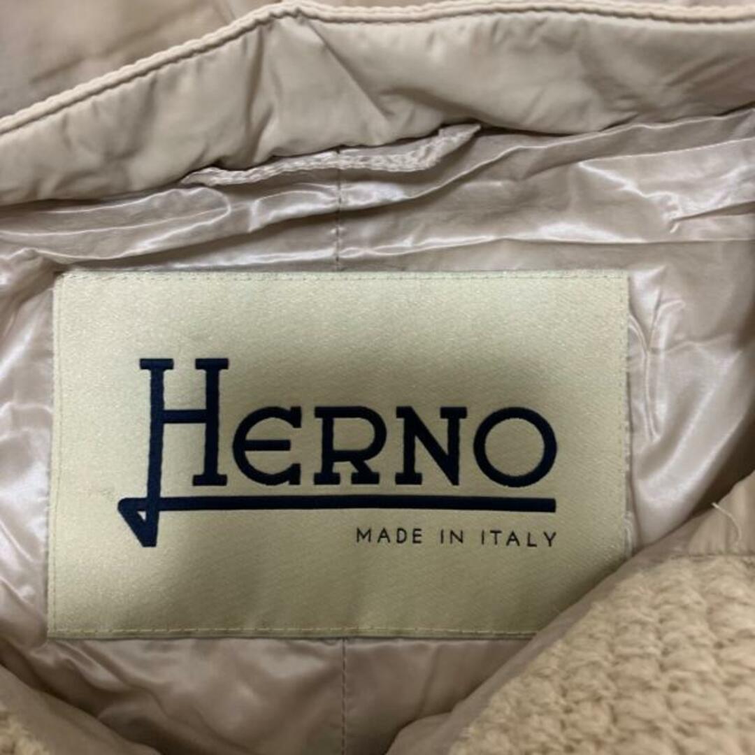 HERNO(ヘルノ)のHERNO(ヘルノ) ダウンコート サイズ42 M レディース美品  - ベージュ 長袖/ニット/冬 レディースのジャケット/アウター(ダウンコート)の商品写真