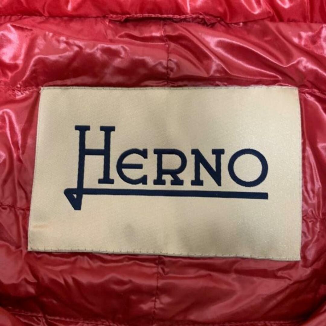 HERNO(ヘルノ)のHERNO(ヘルノ) ダウンコート サイズ42 M レディース - レッド 長袖/ライトダウン/冬 レディースのジャケット/アウター(ダウンコート)の商品写真