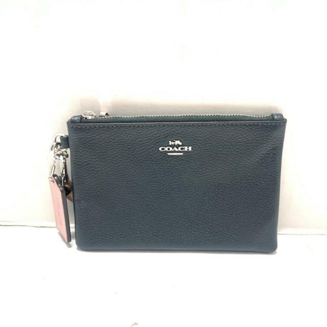 COACH(コーチ)のCOACH(コーチ) リストレット美品  - 2846G ダークグリーン レザー レディースのファッション小物(ポーチ)の商品写真