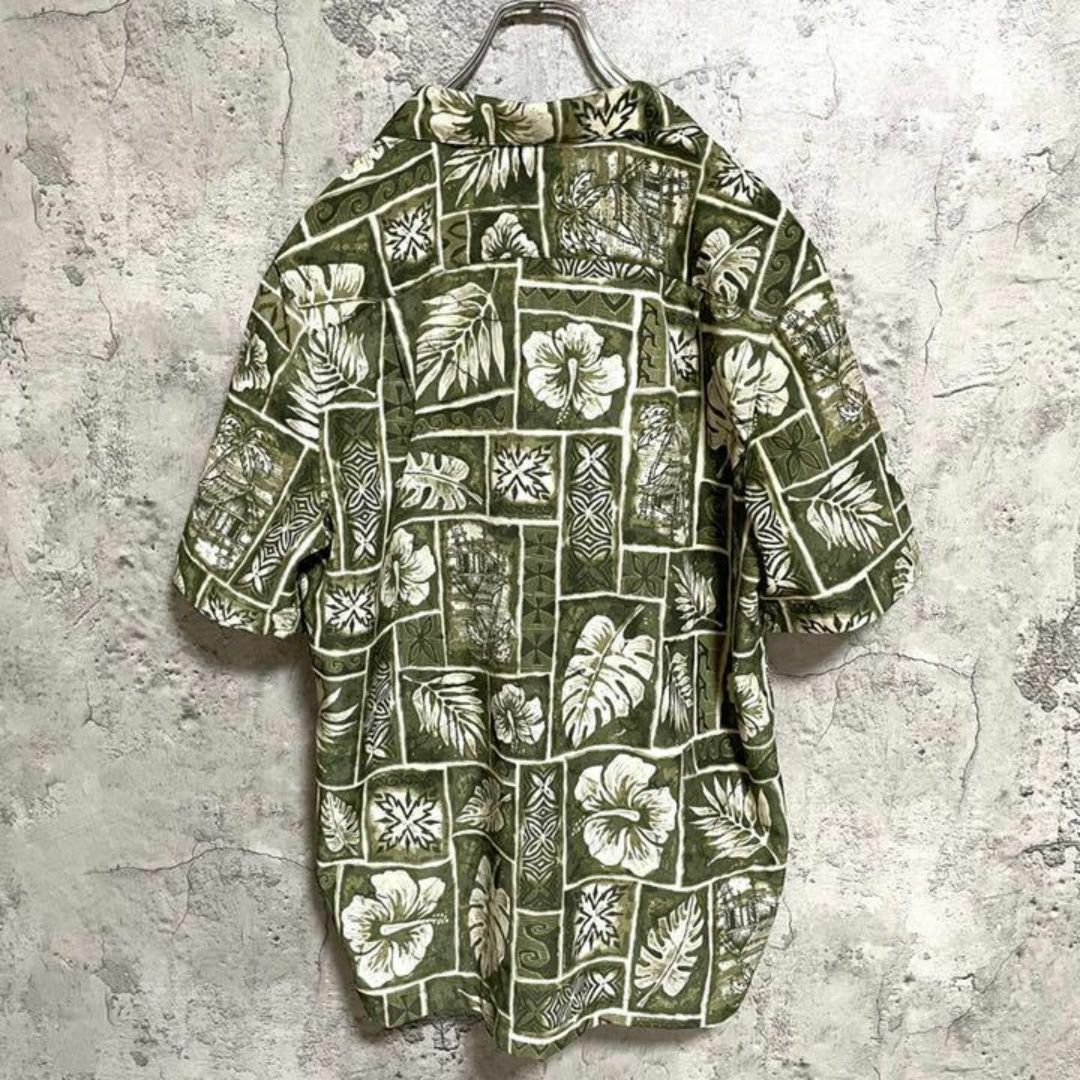 B306　アロハシャツ　オーバーサイズ　総柄　オープンカラー　ポリ100% メンズのトップス(Tシャツ/カットソー(半袖/袖なし))の商品写真