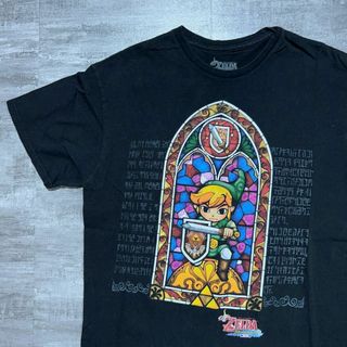 ゼルダの伝説 トゥーンリング 風のタクト Tシャツ アニメTee 黒 M(Tシャツ/カットソー(半袖/袖なし))