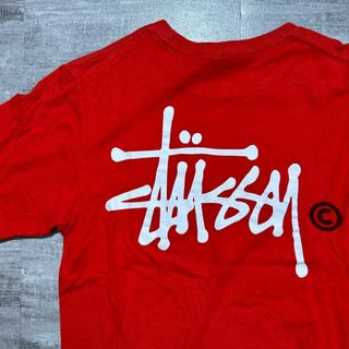 ステューシー(STUSSY)のSTUSSY ステューシー ショーンロゴ 赤 Tシャツ レッド S 両面ロゴ(Tシャツ/カットソー(半袖/袖なし))