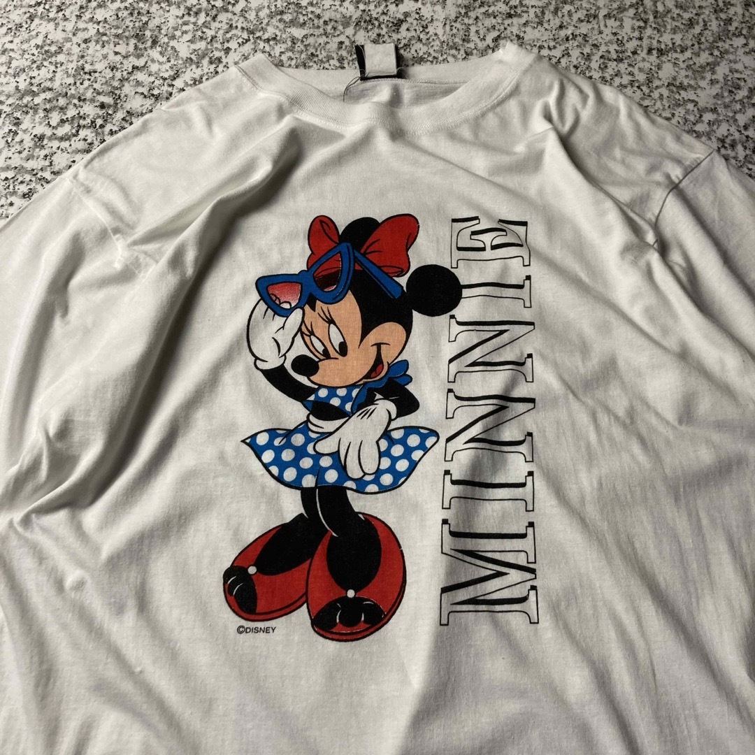 Disney(ディズニー)の【90sオールド】ディズニー　ミニーマウス　ヴィンテージプリントTシャツ 白 メンズのトップス(Tシャツ/カットソー(半袖/袖なし))の商品写真