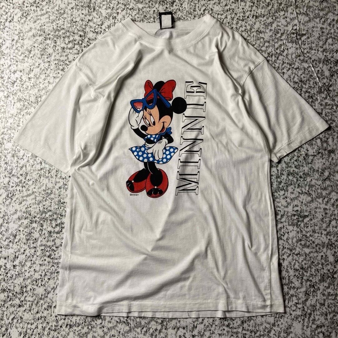 Disney(ディズニー)の【90sオールド】ディズニー　ミニーマウス　ヴィンテージプリントTシャツ 白 メンズのトップス(Tシャツ/カットソー(半袖/袖なし))の商品写真