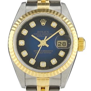 ロレックス(ROLEX)のロレックス デイトジャスト 10Pダイヤ ブルーグラデーション 79173G レディース 中古(腕時計)