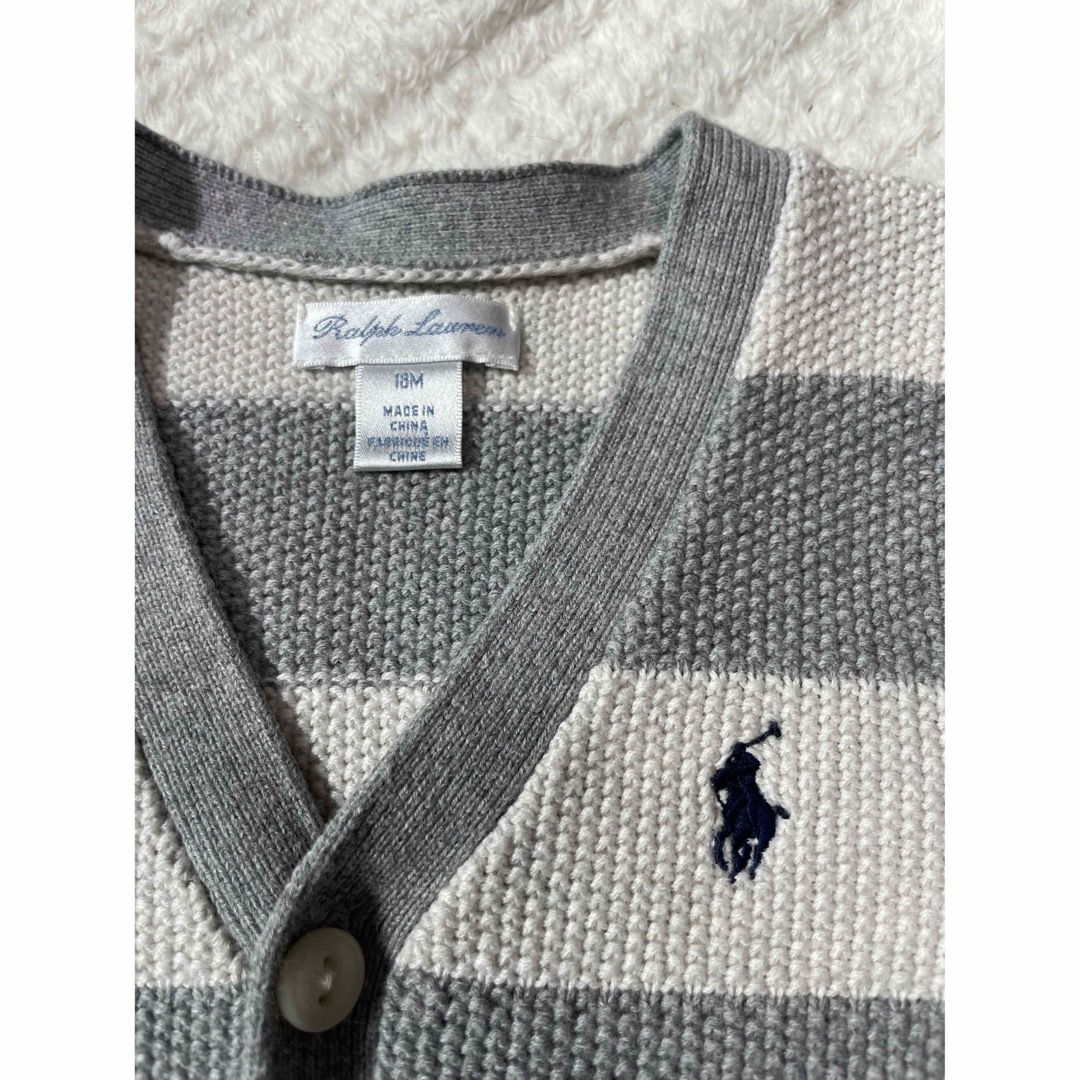 Ralph Lauren(ラルフローレン)のラルフローレン　カーディガン　セーター　ボーダー　18M 80cm キッズ/ベビー/マタニティのベビー服(~85cm)(カーディガン/ボレロ)の商品写真