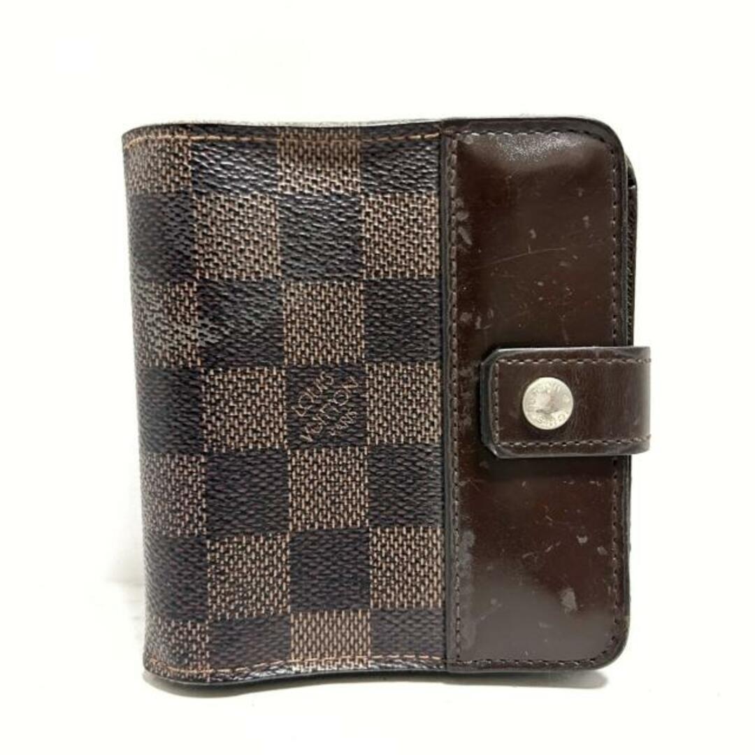 LOUIS VUITTON(ルイヴィトン)のLOUIS VUITTON(ルイヴィトン) 2つ折り財布 ダミエ コンパクトジップ N61668 エベヌ イニシャル刻印 ダミエキャンバス レディースのファッション小物(財布)の商品写真