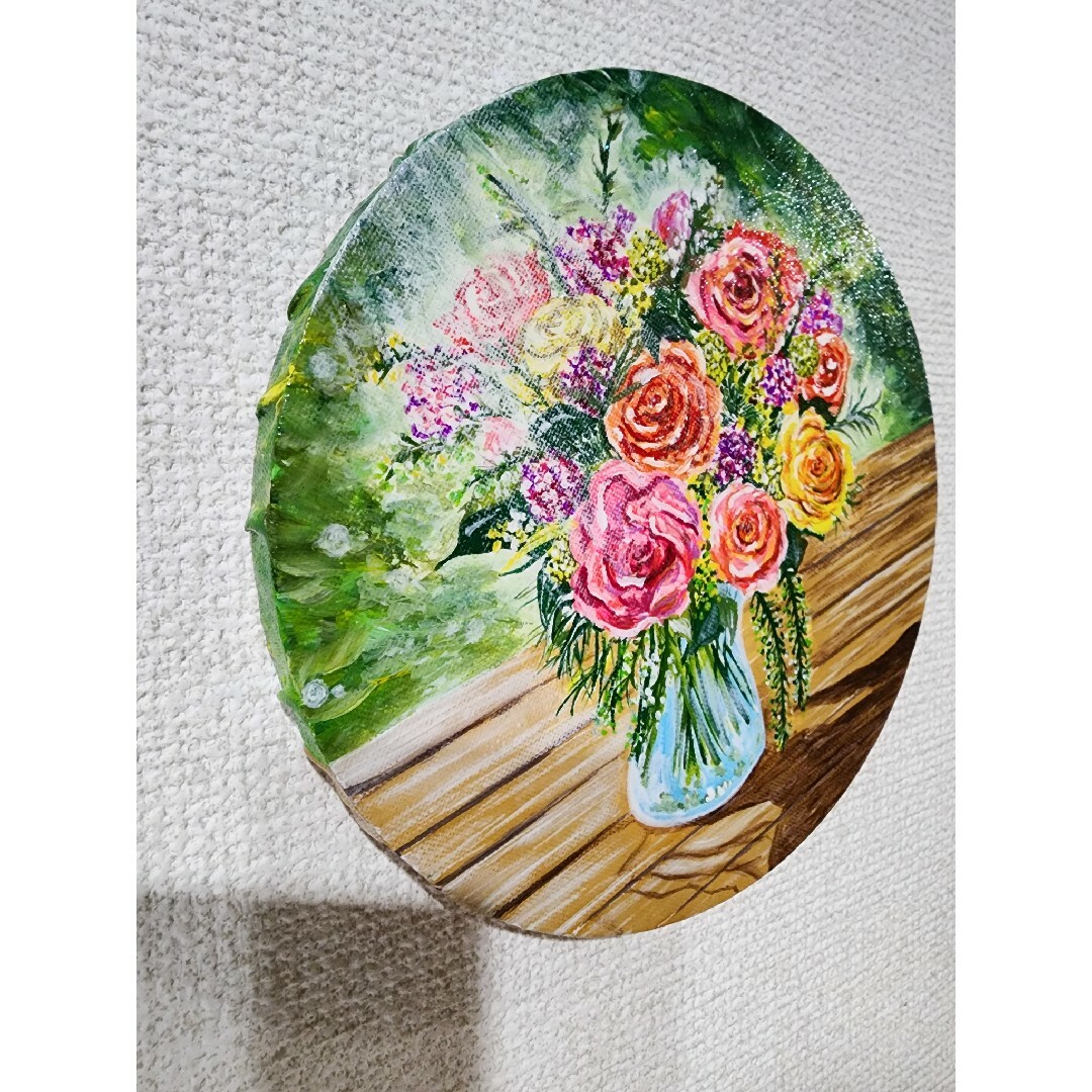 アクリル画　花　絵画　アート　花の絵　イラスト エンタメ/ホビーの美術品/アンティーク(絵画/タペストリー)の商品写真