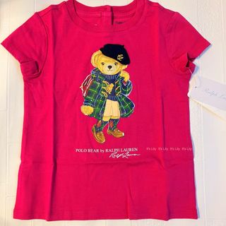 ラルフローレン(Ralph Lauren)の24m90cm  半袖　ピンク　ベア　ラルフローレン(Tシャツ/カットソー)