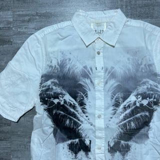 ディーゼル(DIESEL)のDIESEL ディーゼル 半袖シャツ 白 パームツリー コットン 柄(Tシャツ/カットソー(半袖/袖なし))