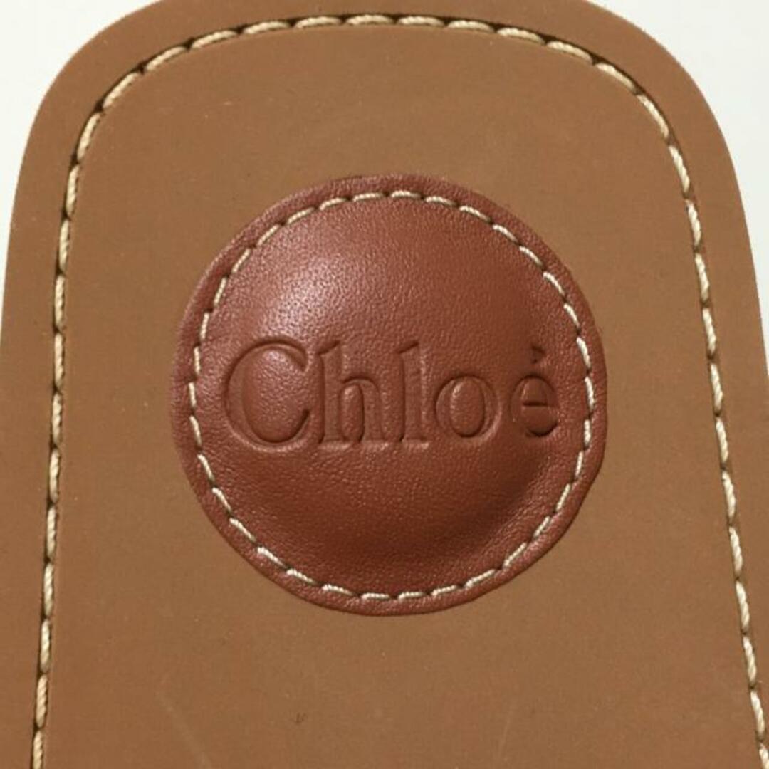 Chloe(クロエ)のChloe(クロエ) ミュール 36 レディース美品  ウッディ フラットミュール CHC22U188Z3001 黒×白 麻 レディースの靴/シューズ(ミュール)の商品写真