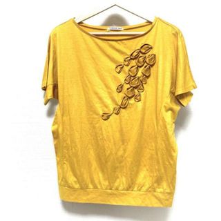 ヴィヴィアンタム(VIVIENNE TAM)のVIVIENNE TAM(ヴィヴィアンタム) 半袖Tシャツ サイズ0 XS レディース美品  - ダークイエロー ビーズ(Tシャツ(半袖/袖なし))