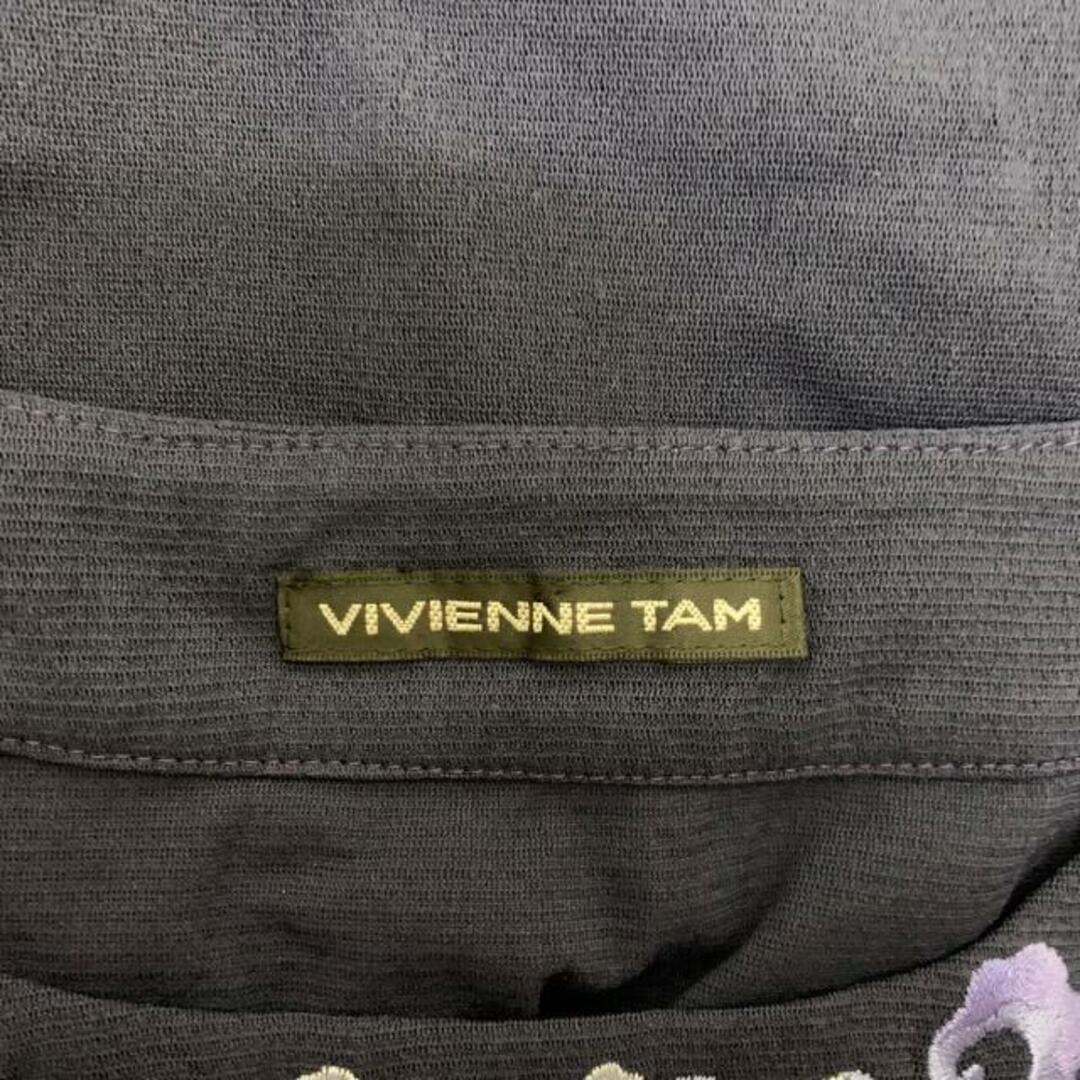 VIVIENNE TAM(ヴィヴィアンタム)のVIVIENNE TAM(ヴィヴィアンタム) 半袖カットソー サイズ0 XS レディース美品  - ダークネイビー×ライトブルー 刺繍 レディースのトップス(カットソー(半袖/袖なし))の商品写真