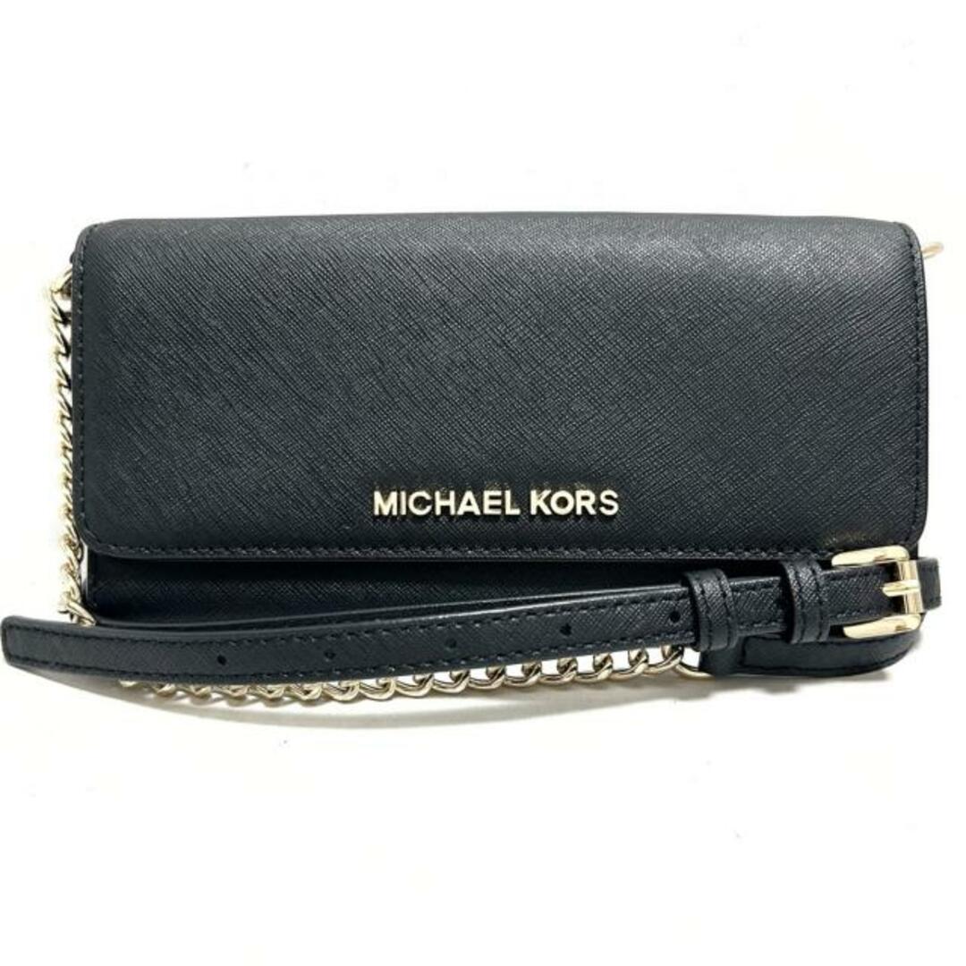 Michael Kors(マイケルコース)のMICHAEL KORS(マイケルコース) 財布新品同様  - 32F4GTVC9L 黒 チェーンウォレット レザー レディースのファッション小物(財布)の商品写真