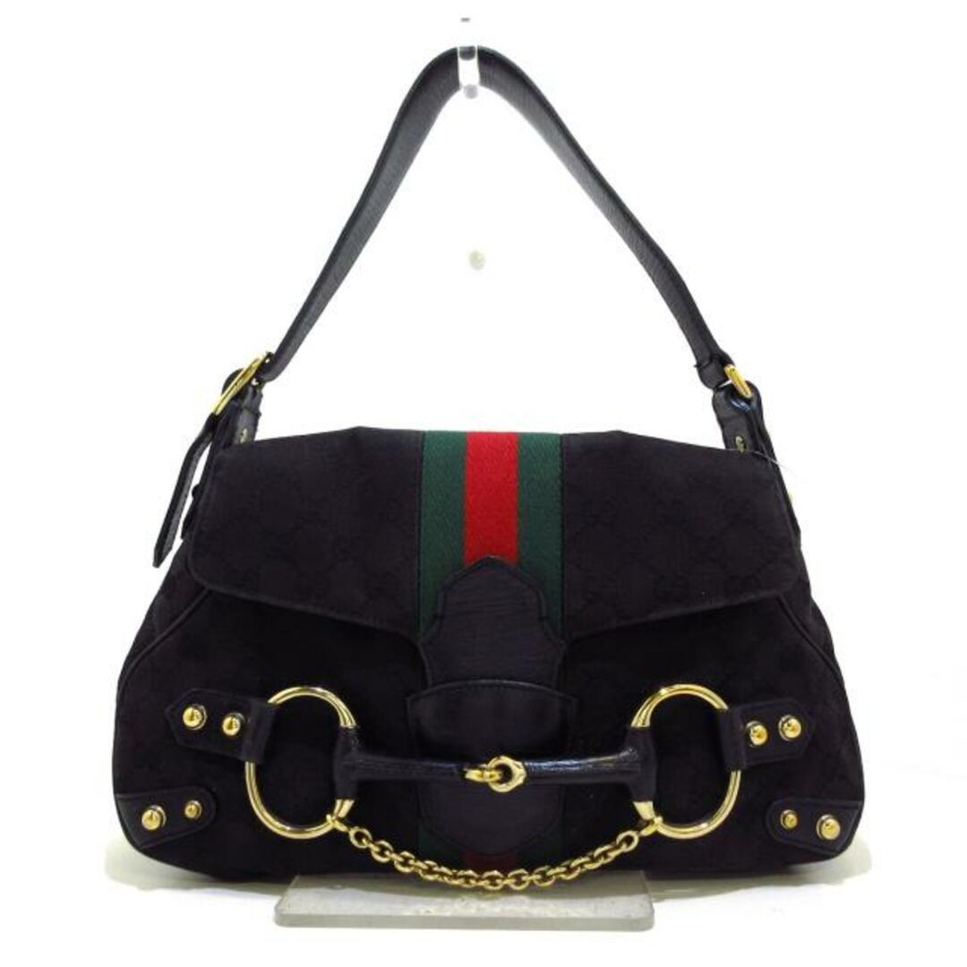 Gucci(グッチ)のGUCCI(グッチ) ショルダーバッグ シェリー/ホースビット 131474 黒×レッド×グリーン ジャガード×レザー レディースのバッグ(ショルダーバッグ)の商品写真