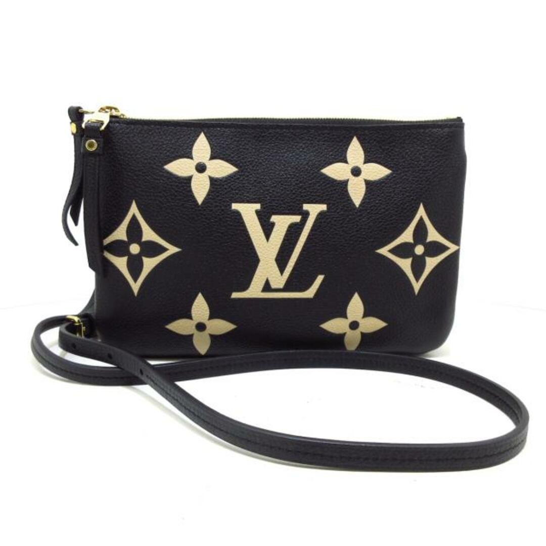 LOUIS VUITTON(ルイヴィトン)のLOUIS VUITTON(ルイヴィトン) ショルダーバッグ バイカラーモノグラムアンプラント美品  ポシェットドゥーブルジップ M80787 ブラックベージュ モノグラム･アンプラント レザー（皮革の種類：牛革） レディースのバッグ(ショルダーバッグ)の商品写真